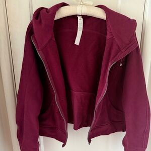 Burgundy Lululemon Scuba Oversized Full-Zip Hoodie